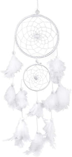 White Dream Catcher Wind Chimes Handmade Beaded Dreamcatcher for Car Kids Bed Room Wall Hanging Decoration