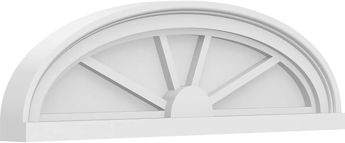 Ekena Millwork 26"W x 7-1/2"H x 2"P Elliptical 4 Spoke Architectural Grade PVC Pediment
