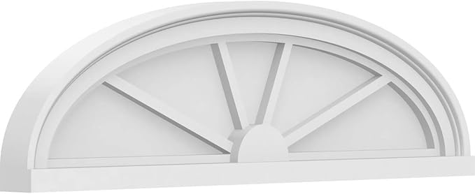 Ekena Millwork 30"W x 8-1/2"H x 2"P Elliptical 4 Spoke Architectural Grade PVC Pediment