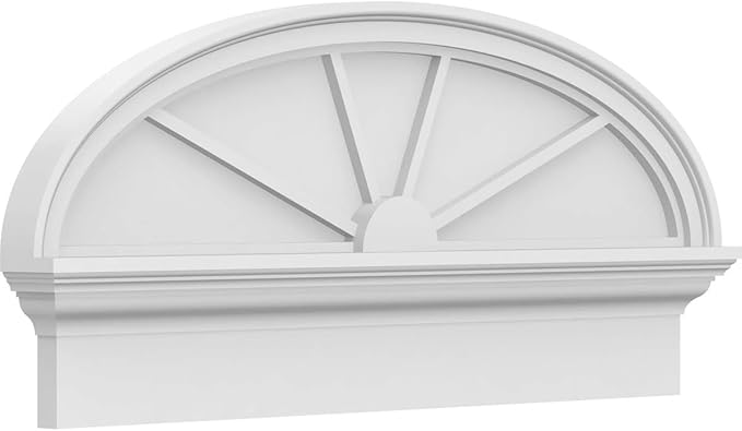 34" W x 15-3/8"H x 2-3/4"P Elliptical 4 Spoke Architectural Grade PVC Combination Pediment