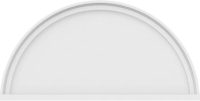 32"W x 16"H x 2"P Half Round Smooth Architectural Grade PVC Pediment