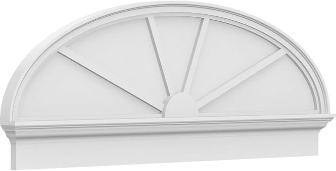 58" W x 21-3/8"H x 2-3/4"P Elliptical 4 Spoke Architectural Grade PVC Combination Pediment