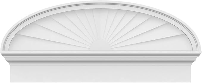 34" W x 15-3/8"H x 2-3/4"P Elliptical Sunburst Architectural Grade PVC Combination Pediment