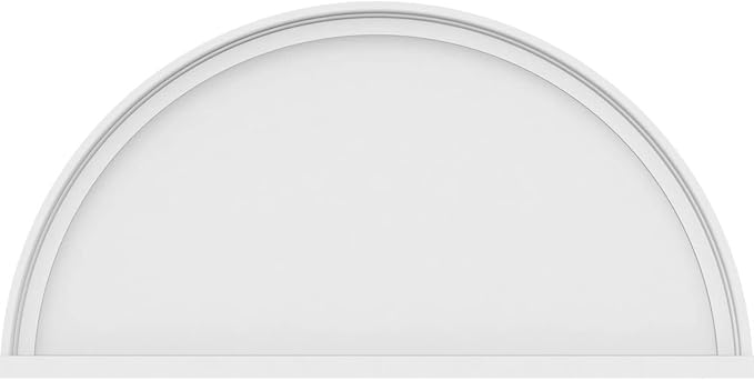 34"W x 17"H x 2"P Half Round Smooth Architectural Grade PVC Pediment