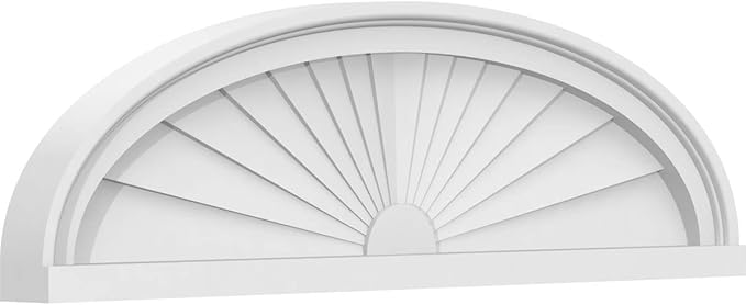 30" W x 8-1/2"H x 2" P Elliptical Sunburst Architectural Grade PVC Pediment