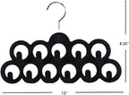 Velvet Scarf Storage Organizer for Closet (Pack of 3), Black | by Home Basics | Scarf Holder for Scarves and Ties | Slim Scarf Hangar Useful for Belts and Jewelry