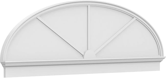 86" W x 28-3/8"H x 2-3/4"P Elliptical 3 Spoke Architectural Grade PVC Combination Pediment