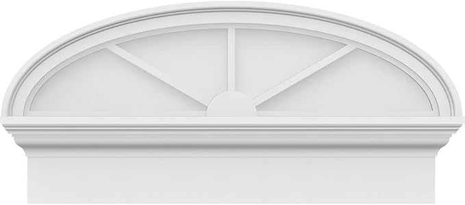 28" W x 13-7/8"H x 2-3/4"P Elliptical 3 Spoke Architectural Grade PVC Combination Pediment