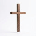 Christian Wooden Cross for Wall and Table, 7.87" x 4.7" Premium Small Handheld Prayer Cross with Hook, Spiritual Religious Gift for Christmas Baptism Altar Church Home Room Decor