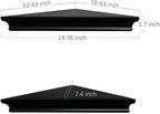 AHDECOR Black Floating Corner Shelves, Elegant Wall-Mounted Corner Shelf for Decorative Display and Storage in Any Room, Set of 2