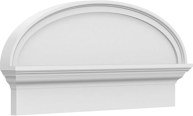 30" W x 14-3/8"H x 2-3/4"P Elliptical Smooth Architectural Grade PVC Combination Pediment