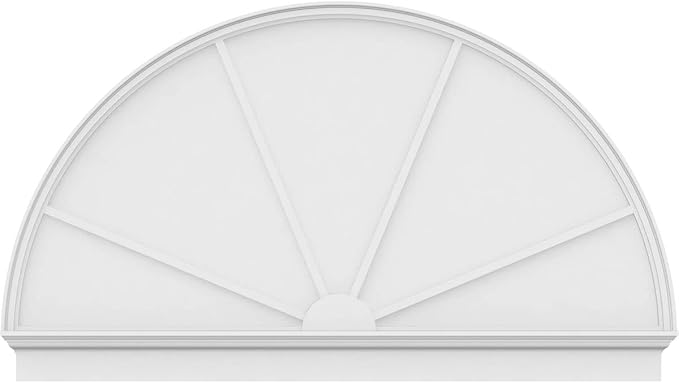 76"W x 44-3/4"H x 2-3/4"P Half Round 4 Spoke Architectural Grade PVC Combination Pediment