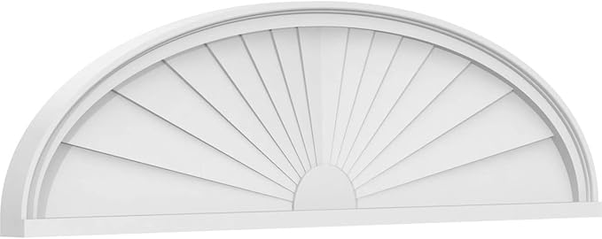 50" W x 13-1/2"H x 2" P Elliptical Sunburst Architectural Grade PVC Pediment