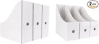 Limitliho Magazine Holde ( White, 6 Pack), Magazine File Holder for Home, Office, Desk, 10.6'' H×10.2'' L ×3.5''W Magazine Storage Box