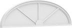 64" W x 17" H x 2" P Elliptical 3 Spoke Architectural Grade PVC Pediment
