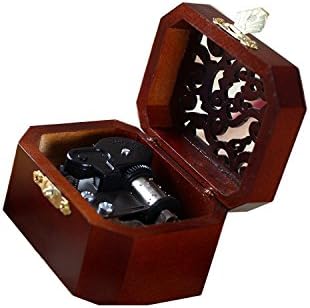 WESTONETEK Vintage Wood Carved Mechanism Musical Box Wind Up Music Box Gift for Christmas/Birthday/Valentine's Day, Melody Canon in D Major