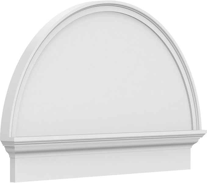 36"W x 24-3/4"H x 2-3/4"P Half Round Smooth Architectural Grade PVC Combination Pediment