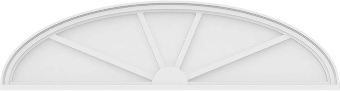 Ekena Millwork 60"W x 16"H x 2"P Elliptical 4 Spoke Architectural Grade PVC Pediment
