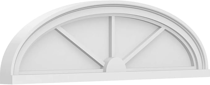 34" W x 9-1/2"H x 2" P Elliptical 3 Spoke Architectural Grade PVC Pediment
