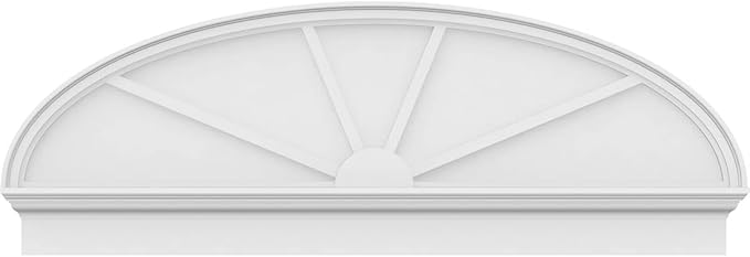 62" W x 22-3/8"H x 2-3/4"P Elliptical 4 Spoke Architectural Grade PVC Combination Pediment