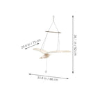 Seagull Hanging Mobile Wooden Flying Bird Decor Nursery Wall Hanging Ornament for Home Nursery Room Balcony Patio Decor