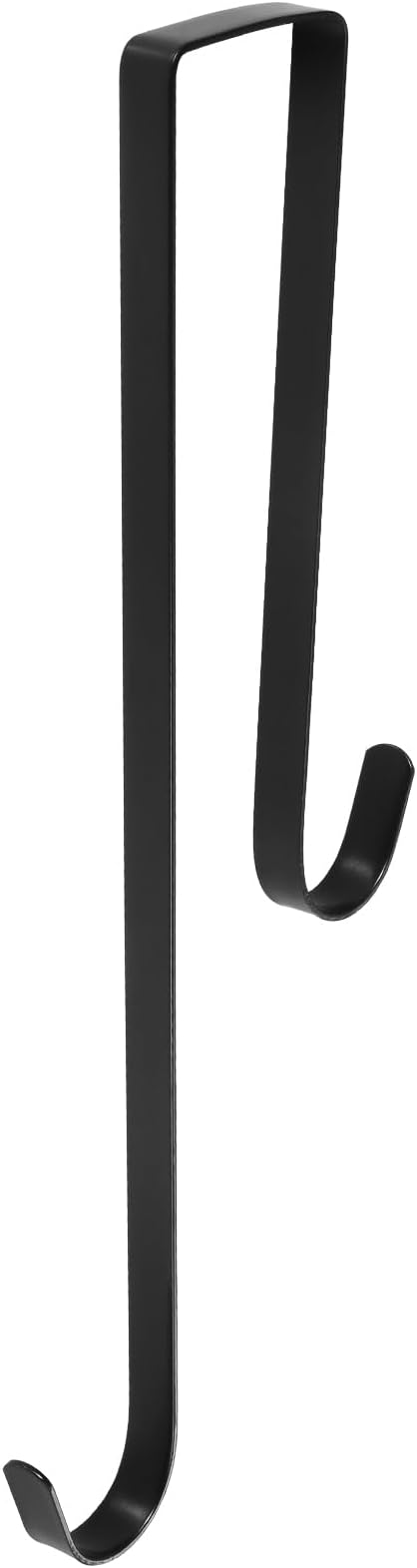 Premium Double Sided Wreath Hook for Front Door - Large Metal Hook Holds 2 Wreaths - Black, 9.4-15 Inch