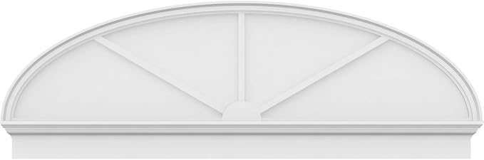 72" W x 24-7/8"H x 2-3/4"P Elliptical 3 Spoke Architectural Grade PVC Combination Pediment