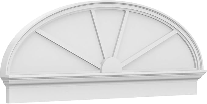 62" W x 22-3/8"H x 2-3/4"P Elliptical 4 Spoke Architectural Grade PVC Combination Pediment