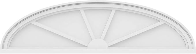 Ekena Millwork 44"W x 12"H x 2"P Elliptical 4 Spoke Architectural Grade PVC Pediment