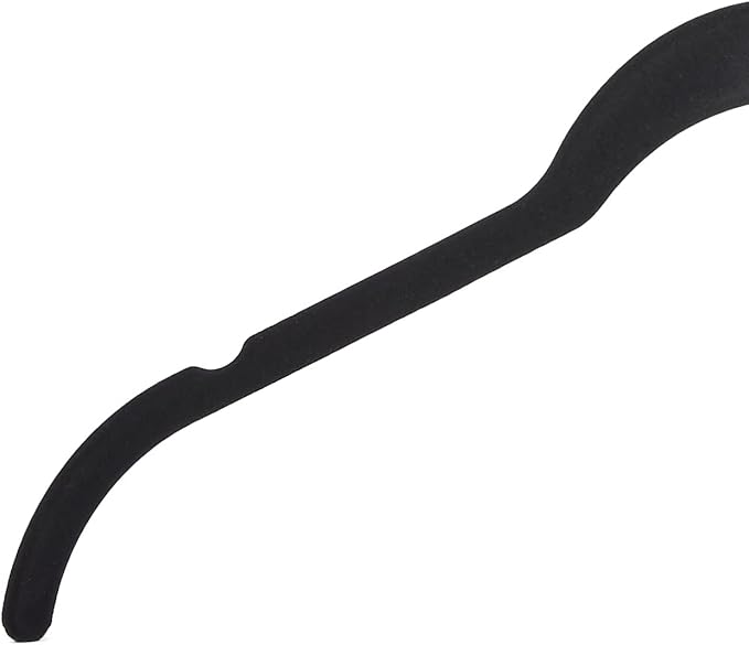 Amazon Basics Space-Saving Slim Velvet Non-Slip Clothes Hangers for Closet Organization, Sturdy with Shoulder Notches, Black, 50-Pack