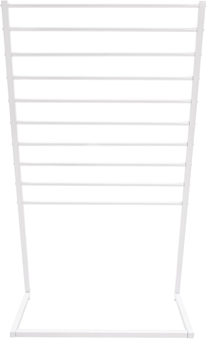 Scarf Organizer, Metal Hijab Organizer, 10 Tier Scarf Holder Hanger for Multiple Scarves, Freestanding Hijab Stand Belt Pants Hanging Rack for Home, Commercial, Clothing Store (White, 80cm)