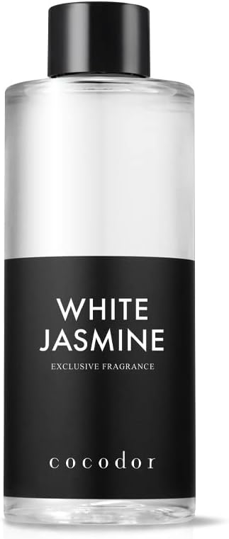 COCODOR Reed Diffuser Oil Refill/White Jasmine/6.7oz(200ml)/1 Pack/Aroma Therapy, Home Fragrance, Scented Oils, Oils for Reed Diffuser