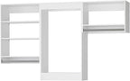 ROOMTEC Modular Closet System, 102" Closet Organizer with Hanging Rods, Wall-Mounted Wooden Tower for Walk-In Closets, Wardrobe Storage Kit, White