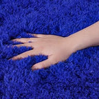 Runner Rugs for Bedroom, 2x6 Fluffy Throw Area Rug Non Slip for Bedside Dorm Hallways, Long Soft Shag Carpet for Nursery Living Room, Royal Blue