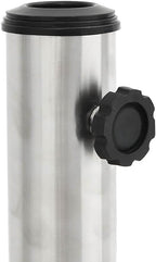 Stainless Steel Concrete Filled Umbrella Base, 61.7 lb Square Parasol Stand with Tightening Knob, Fits 1.3", 1.5", 1.9" Poles, 3 Adaptors Included