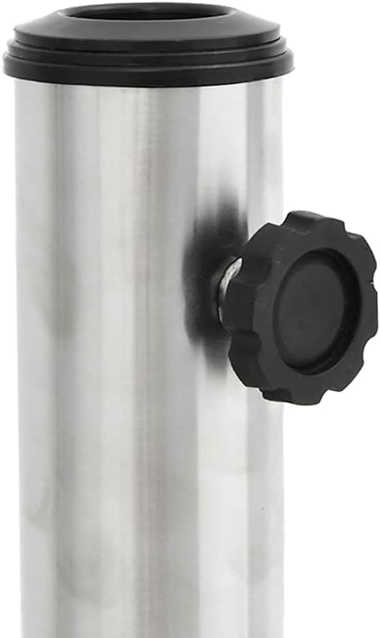 Stainless Steel Concrete Filled Umbrella Base, 61.7 lb Square Parasol Stand with Tightening Knob, Fits 1.3", 1.5", 1.9" Poles, 3 Adaptors Included