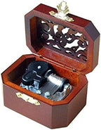 WESTONETEK Vintage Wood Carved Mechanism Musical Box Wind Up Music Box Gift for Christmas/Birthday/Valentine's Day, Melody Canon in D Major