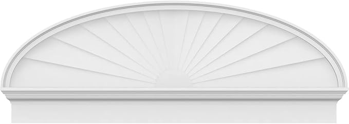 54" W x 20-3/8"H x 2-3/4"P Elliptical Sunburst Architectural Grade PVC Combination Pediment