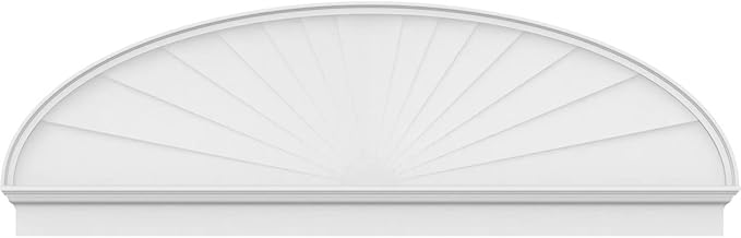 84" W x 27-7/8"H x 2-3/4"P Elliptical Sunburst Architectural Grade PVC Combination Pediment