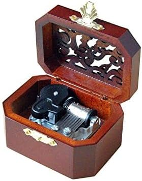 WESTONETEK Vintage Wood Carved Mechanism Musical Box Wind Up Music Box Gift for Christmas/Birthday/Valentine's Day, Melody Amazing Grace