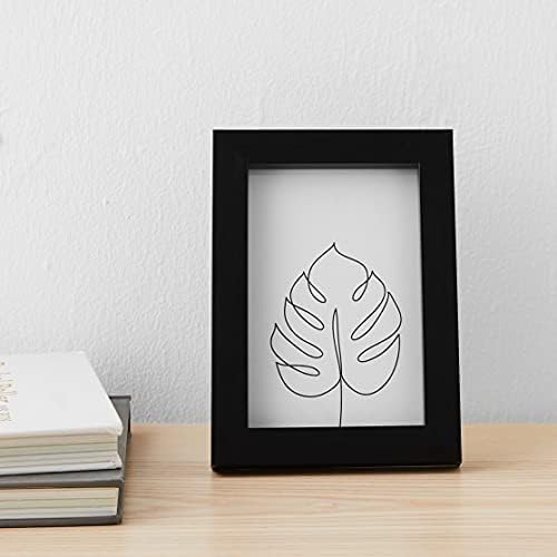 Amazon Basics Rectangular Photo Picture Frame, 5" x 7", Pack of 5, 8.31 x 6.30 inches, Black