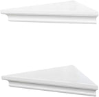 AHDECOR White Corner Shelves, Stylish Wall Mounted Corner Shelf for Space-Saving Storage in Living Room, Bedroom, and Office, Set of 2