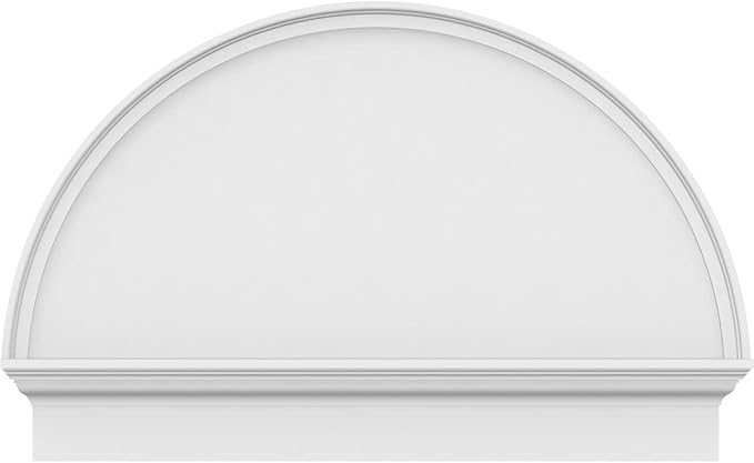 40"W x 26-3/4"H x 2-3/4"P Half Round Smooth Architectural Grade PVC Combination Pediment