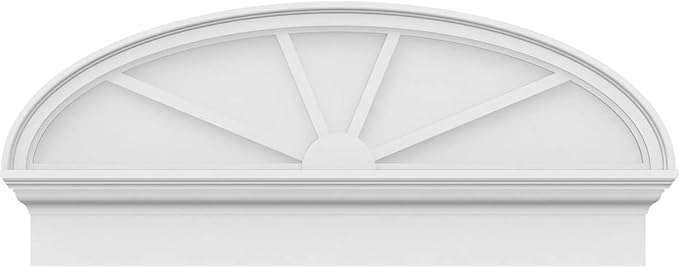 38" W x 16-3/8"H x 2-3/4"P Elliptical 4 Spoke Architectural Grade PVC Combination Pediment