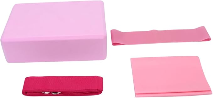 4pcs Yoga Tool Kit Yoga Brick Latex Pull Towel Stretch Band Resistance Ring for Stretching Home Gym