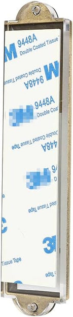 BRTAGG Metal Mezuzah For Door, Install Use Double-sided Tape, 5.3" Tall, English & Hebrew Scripture, Bronze, Easy Peel and Stick Mezuzahs Cover Jewish Gifts (for 4 Inches Scroll)