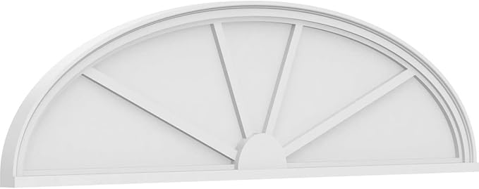 Ekena Millwork 66"W x 17-1/2"H x 2"P Elliptical 4 Spoke Architectural Grade PVC Pediment