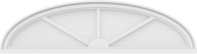 44" W x 12" H x 2" P Elliptical 3 Spoke Architectural Grade PVC Pediment
