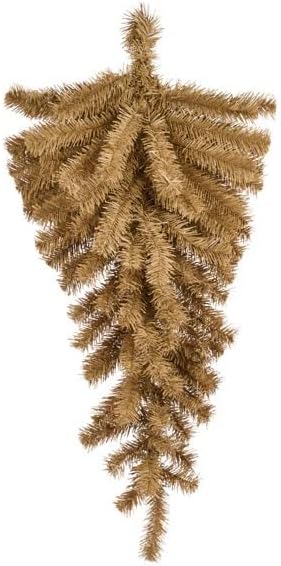 24 Inch Burlap Teardrop Swag, 50 Tips, Natural Tan Color for DIY Door Swags, Floral Arrangements & Holiday Decor