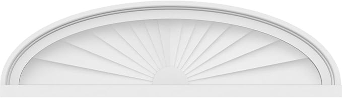 28" W x 8" H x 2" P Elliptical Sunburst Architectural Grade PVC Pediment